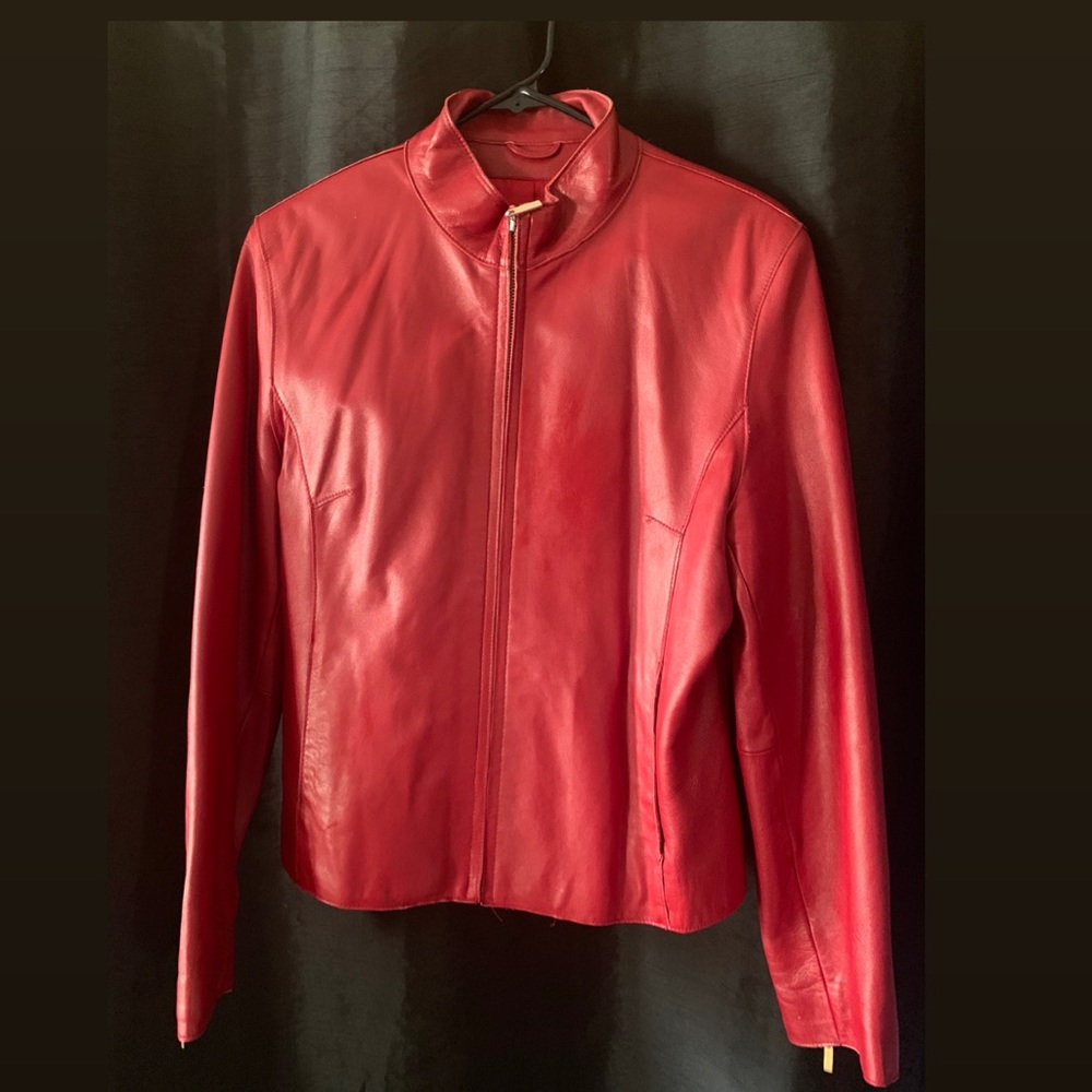Wilson Red leather motor jacket size L